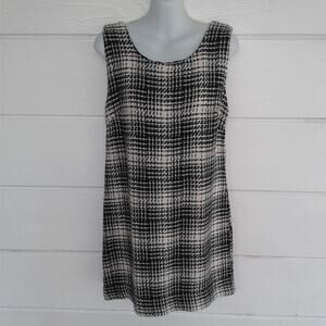 Anthropology Everly Women’s White Black Toothhound Knit Shift Dress Size Small